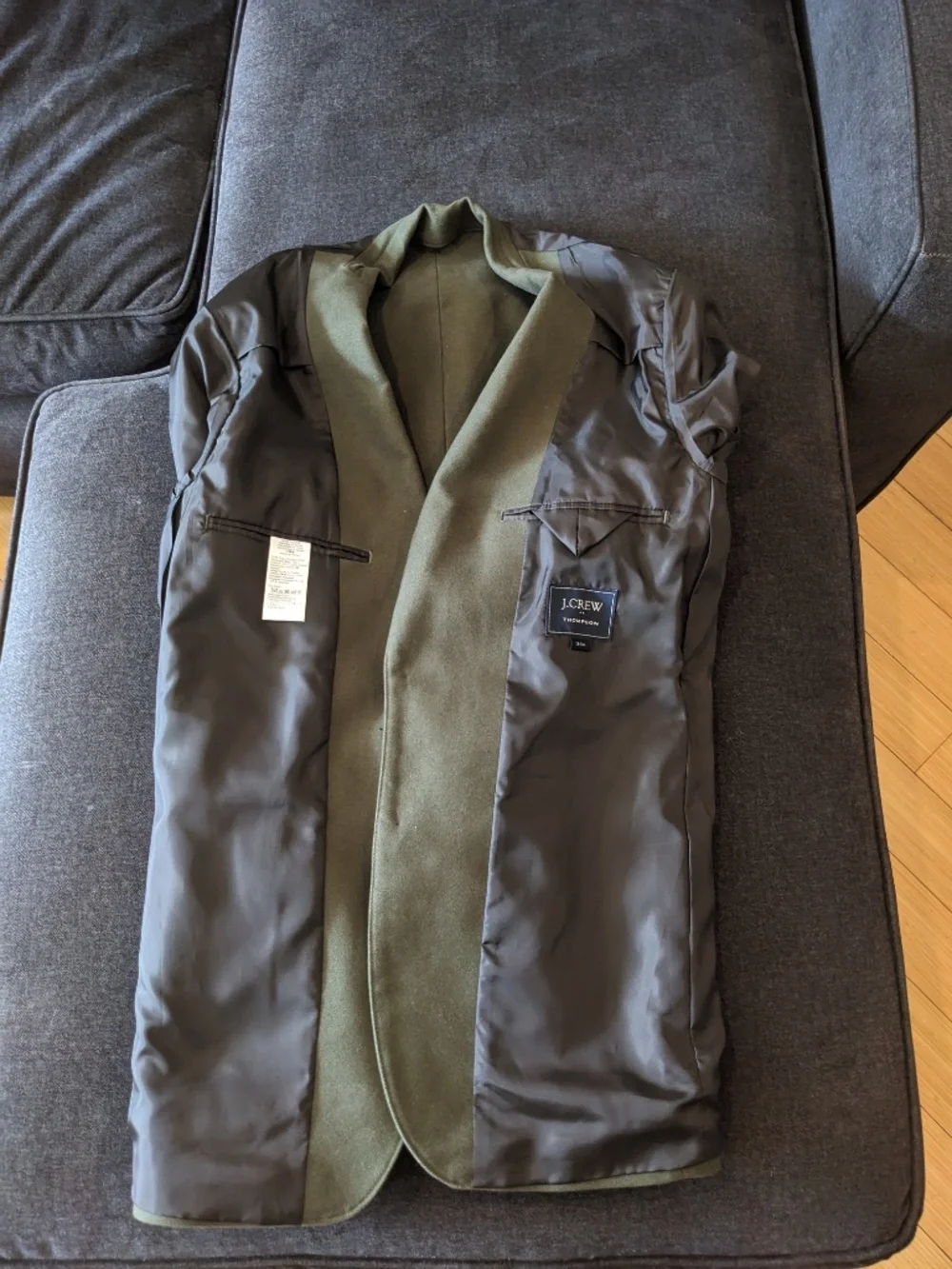 J. Crew Factory Thompson Blazer in 34R Slim-Fit (Green Moleskin)